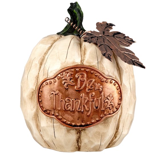 8" Be Joyful Pumpkin Tabletop Décor Set